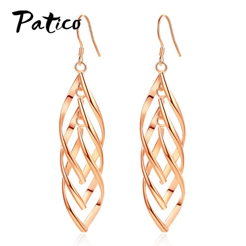 

Stylish 925 Sterling Silver Women Tassel Earring Long Line For Women Rose Gold Color Jewelry Piercing Ear Ring Wholesale Gifts