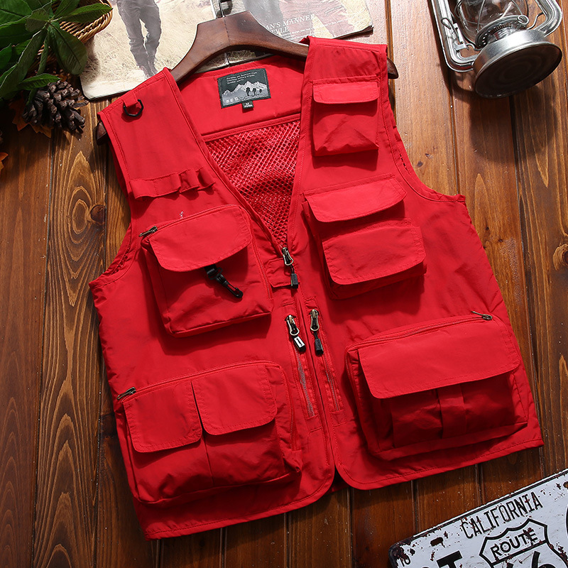 

7XL Large Size Men Vest Outdoor Fishing Photography Multi-pocket Quick Dry Waistcoat Adult Hiking Camping Travel Sleeveless coat, Black
