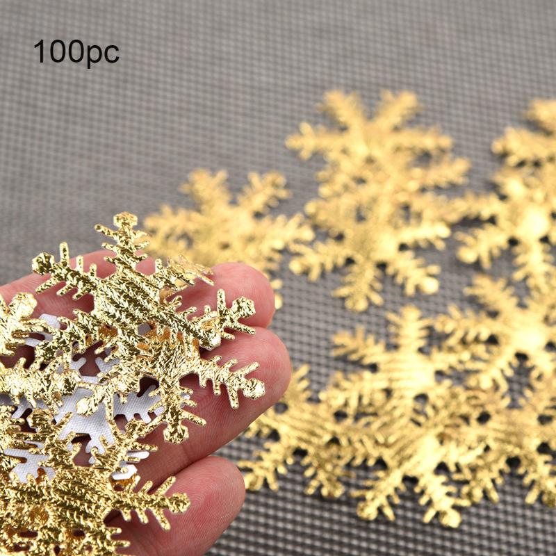 

30# 100pc Gold Silver Cloth Artificial Snow Christmas Snowflake/star Confetti Christmas Decoration Home Decor