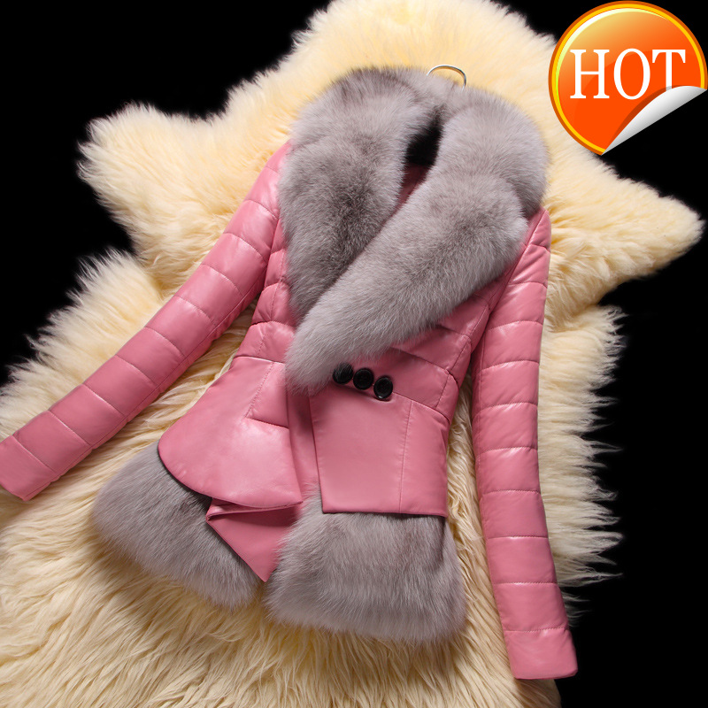 

100% Real 2020 Sheepskin Coat Female Winter Natural Fur Pink Duck Down Jacket Women Korean Genuine Leather Jacket Coats 1928, Black