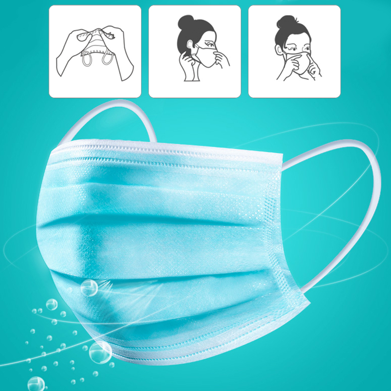 

FREE SHIP Disposable Face Masks black pink white with Elastic Ear Loop 3 Ply Breathable Dust Air Anti-Pollution Face Mask mouth masks adult