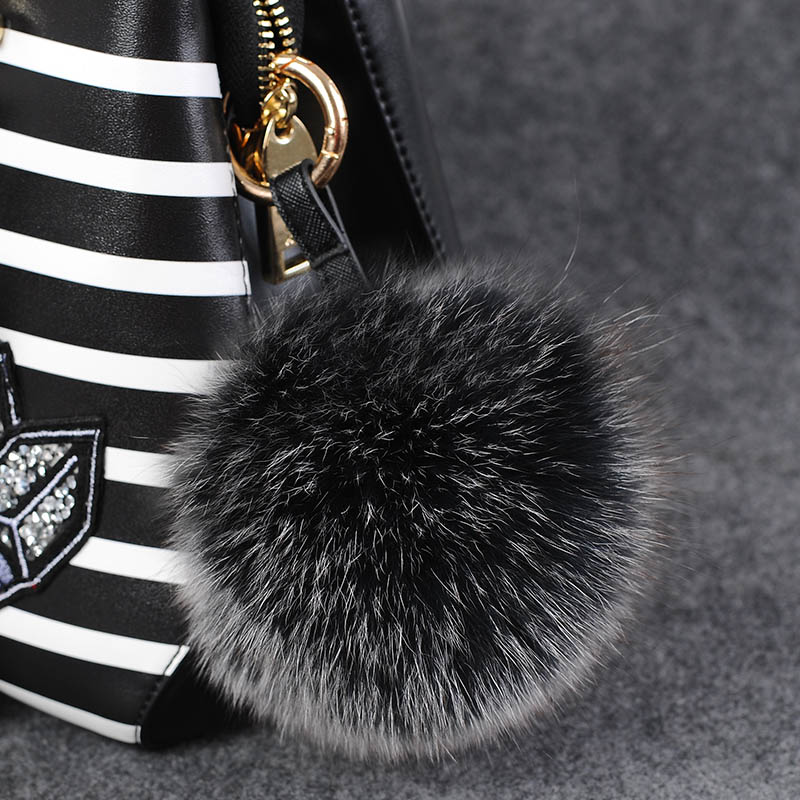 

10cm-13cm Real Fur Ball Pompom Genuine Fur Pom Poms Big Candy Colors Natural Pompon Ball For Bags Charms Accessories, Color 8