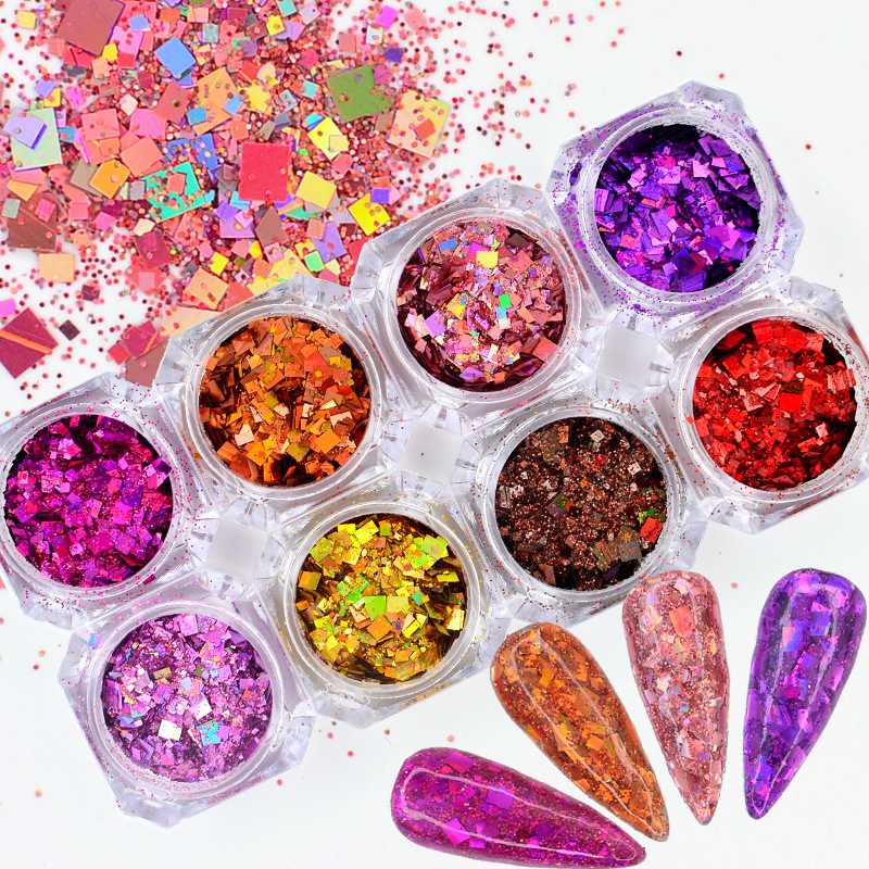

1 Box of Nail Polish Powder Sparkle Rose Gold Powder Thin Nail Art Sequin Chrome Pigment Glitters DIY Art Decoration