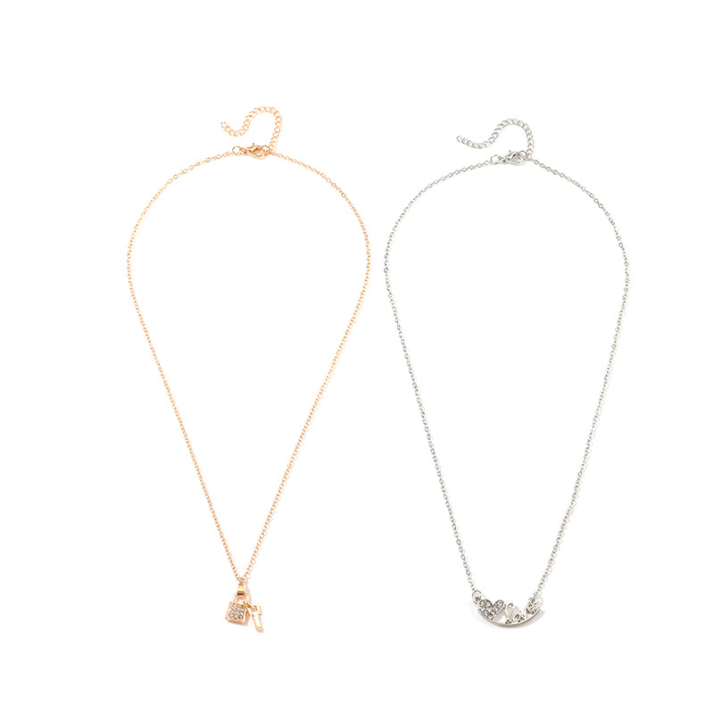 

Alloy Key Lock Letter Love Choker Necklace For Women Jewelry Collares Chains Neck Girl Accessories Aesthetics Suspension XL10195