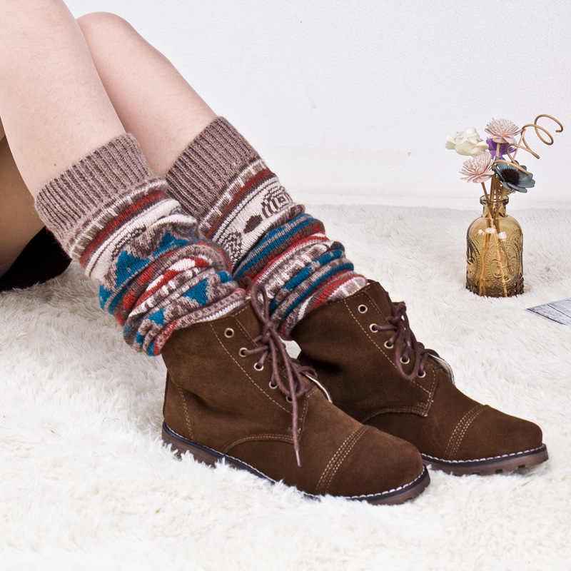 

Winter Boots Women Winter Cotton Knitted Accesorios Para Botas Knee Socks Warm Wool Botas Mujuer