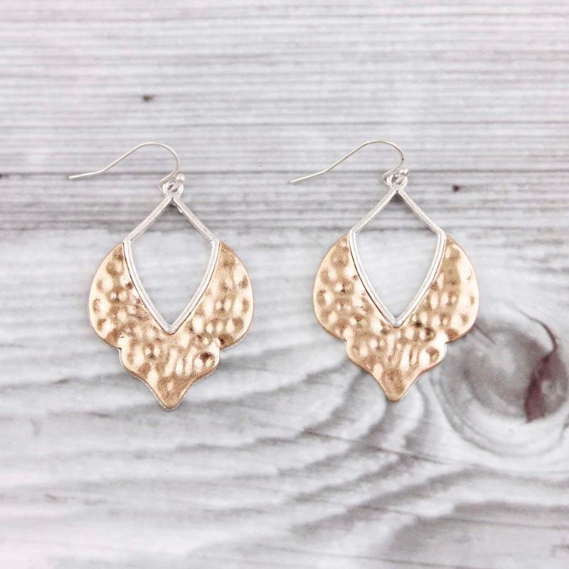 

ZWPON Vintage Hammered Quatrefoil Hollow Alloy Drop Earrings 2020 Morocco Geometric Hollow Zinc Alloy Drop Earrings for Woman