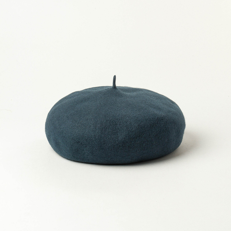

Autumn Winter Simple solid color Retro Wool Beret Hat Painter Hat Ladies Girls Fashion Wool Warm Christmas Present 12 Color, White