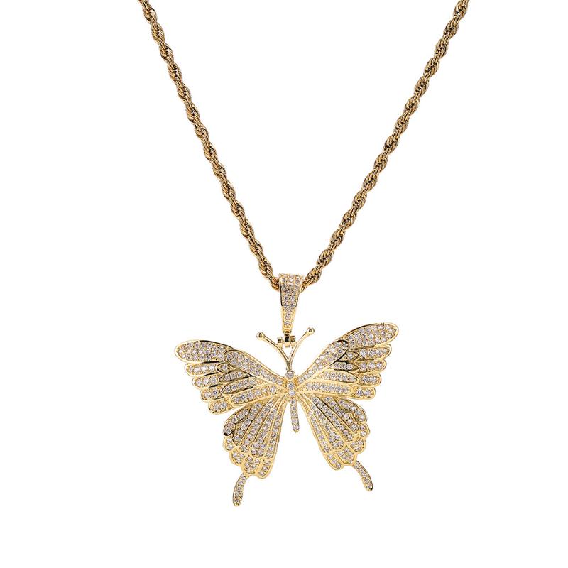 

Hip Hop Necklaces Men And Women Harajuku Style Choker Clavicle Chain Cute Butterfly Punk Hip Hop Gothic Necklace Pendants