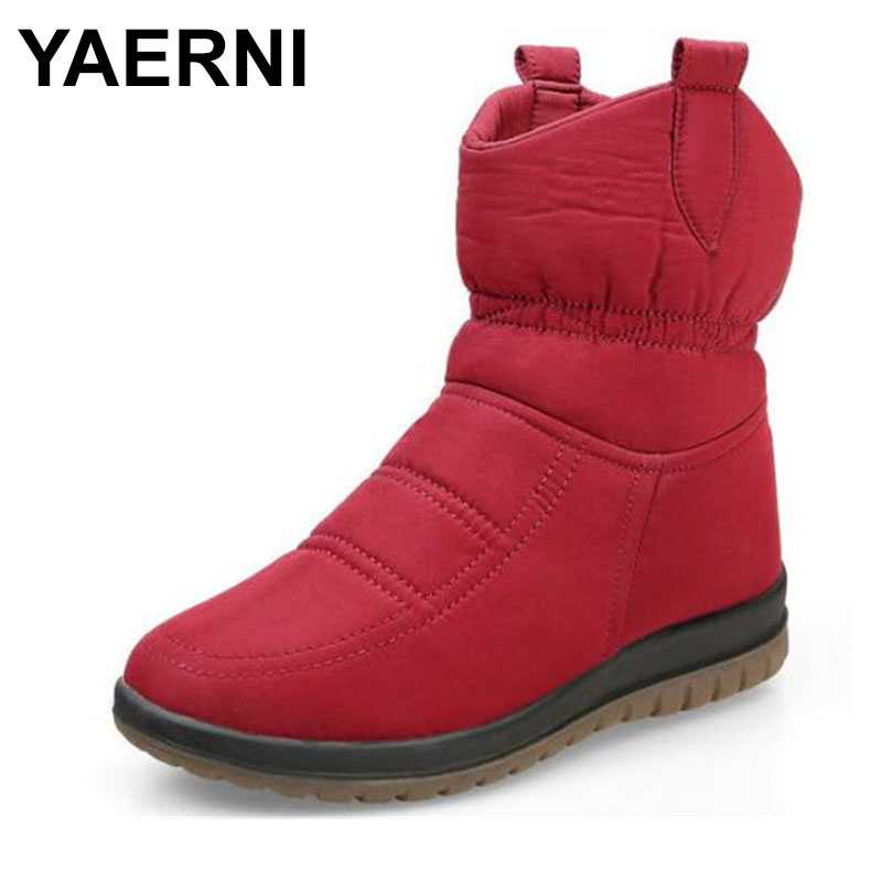 

YAERNI New warm snow boots for women comfortable short boots warm shoes for women plus thick casual cotton velvet shoes winter, Black