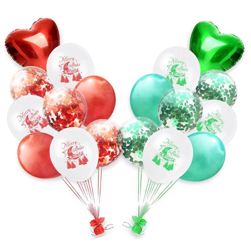 

2020 New Fashion 18PCS 12-inch Santa Latex Balloons Merry Christmas Festive Atmosphere with Christmas Decorations Dropship 9.13