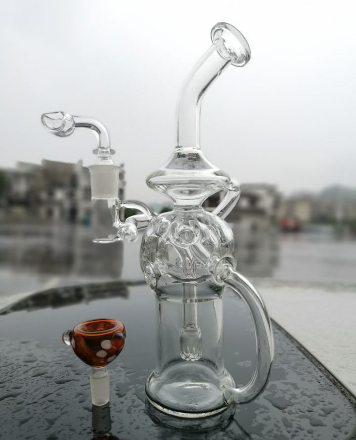 

new glass recycler bong dab rig smoking pipe Tornado Percolator glass water bong oil rigs with quartz banger or bowl