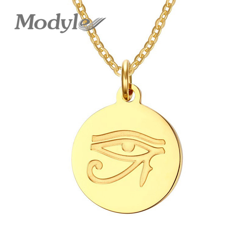 

Modyle Gold-Color Stainless Steel Eye of Horus Necklace Women Jewelry