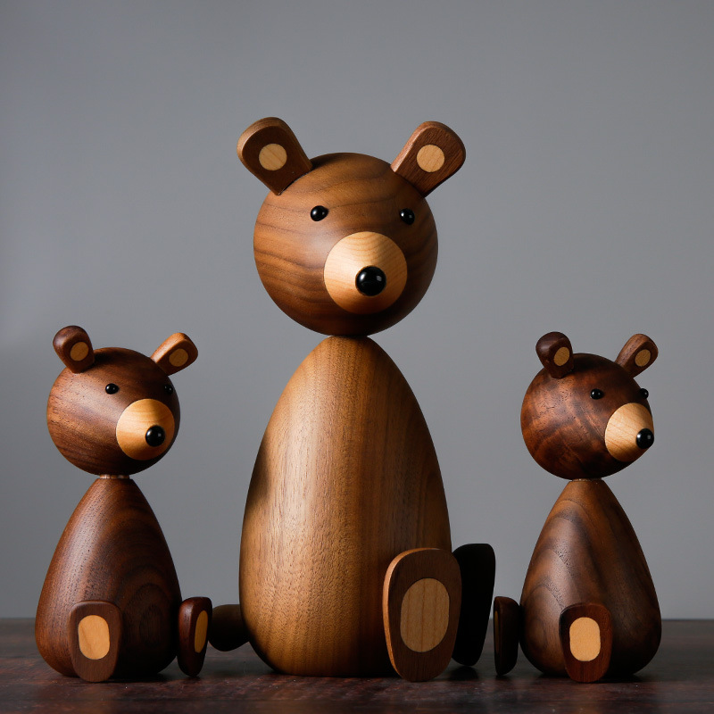 

111Little bear wood ornaments for decor squirrel for furniture wood crafts shipping small gifts bear toy ornament home