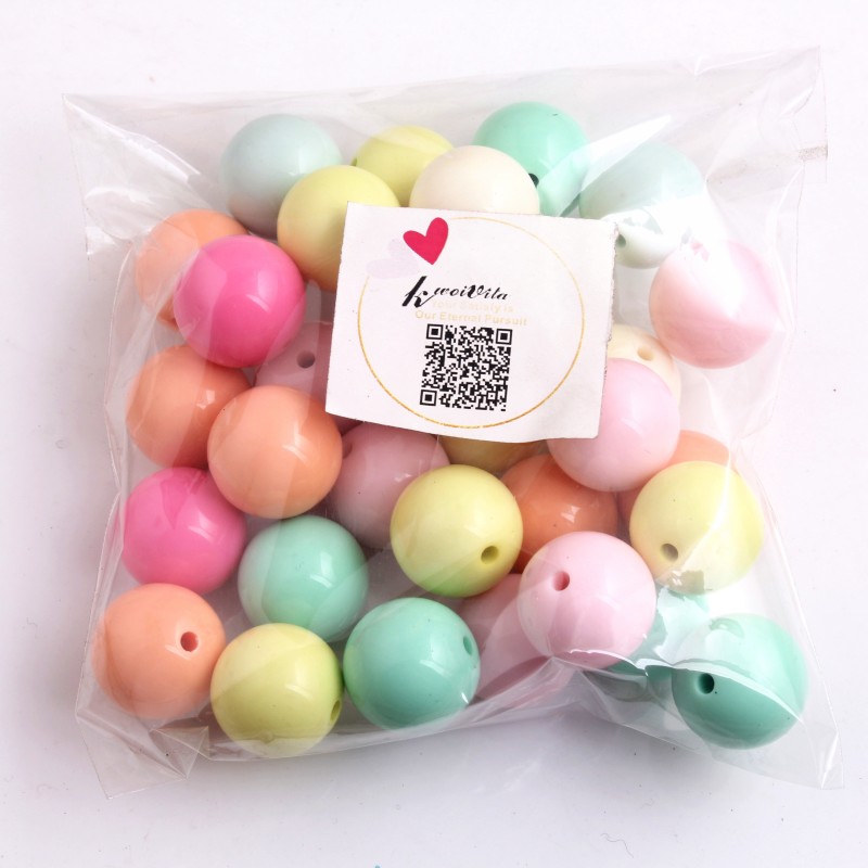 

Kwoi Vita 20mm/12mm/6MM to 24MM to choose single color Acrylic pastle Gumball Beads for Chunky solid beads fashion jewelry