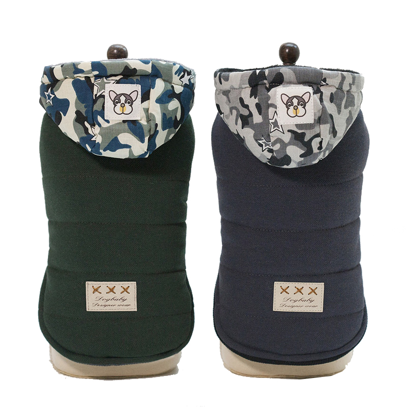 

Camouflage Pet Dog Hooded Coat Jacket Winter Warm Dog Clothes for Small Dogs Chihuahua Pug Clothing Soft Cotton Puppy Cat Outfit, Green