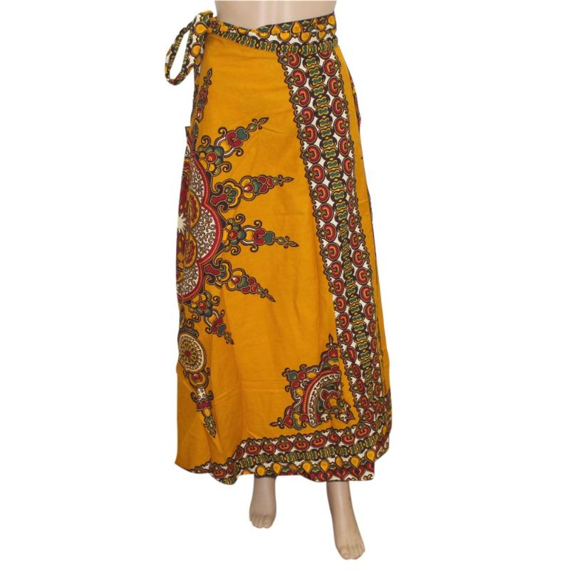 

Dashikiage 2020 New Fashion African Print Long Skirt 100% Cotton Skirt with Belt, Black