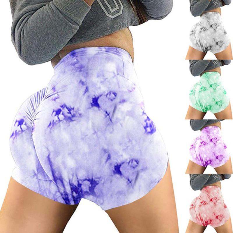 

Women High Waist Yoga Short Sports Fitness Short Pants Skinny Female Workout Leggings Yoga Shorts Elastic Breathable femin, Blue