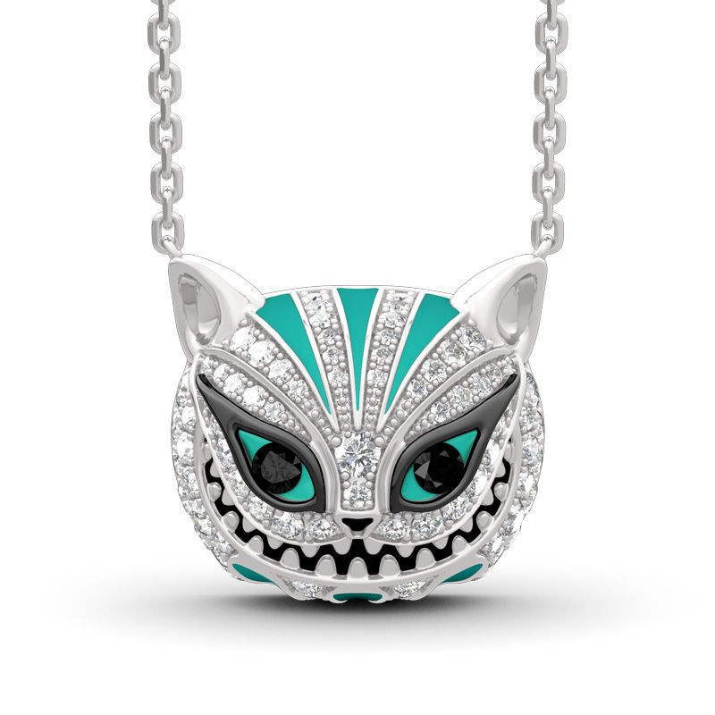

Pendant Necklaces 20pcs Anime Cheshire Cat Necklace Rhinestone Crystal For Women Fashion Wedding Jewelry Halloween Gift Wholesale