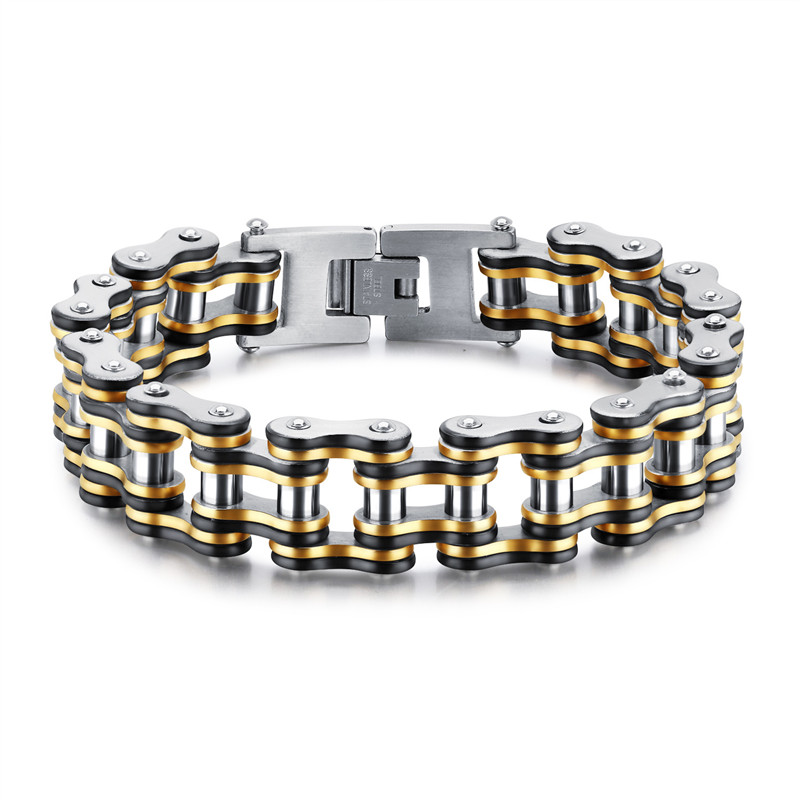 

Stainless Steel Men Bike Bracelet Chain Wide Motorcycle Heavy Bangle Man Women Biker Bracelet