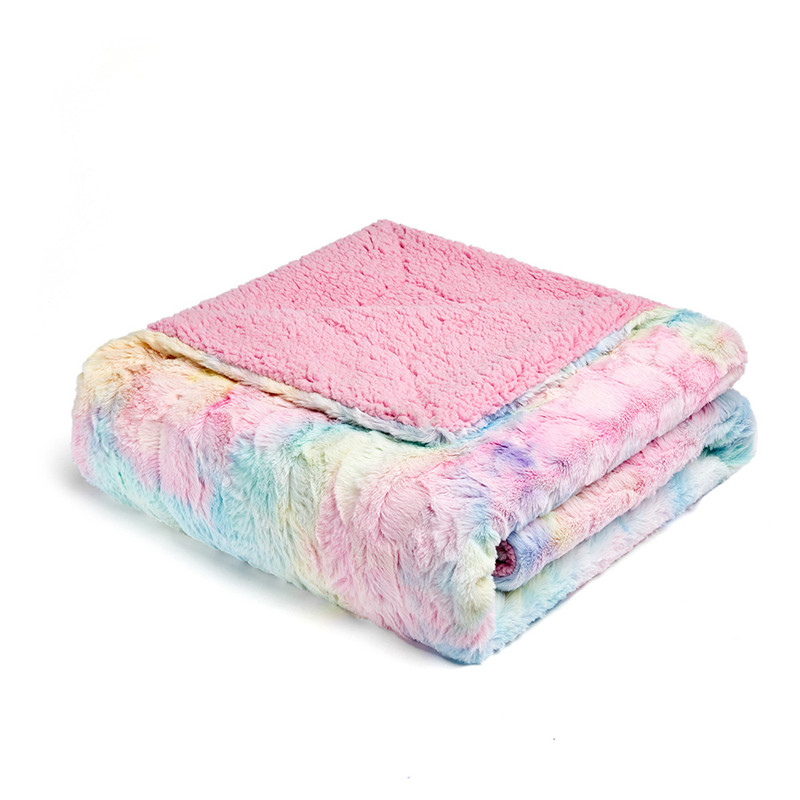 

Rainbow Flannel Blanket Aircraft Sofa Use Office Children Blanket Super Soft Towel Travel Fleece Mesh Portable Car Cover