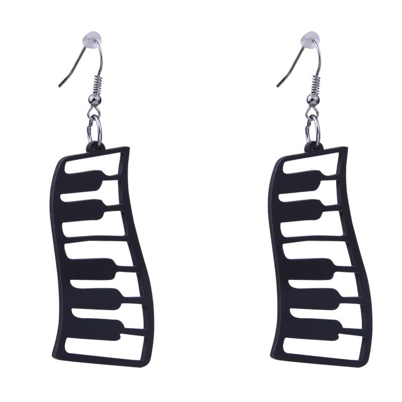 

2020 New Cool Vintage Black Piano Music Note Earrings for Women Accessories Retro Big Long Earrings Pendientes Mujer Duftgold