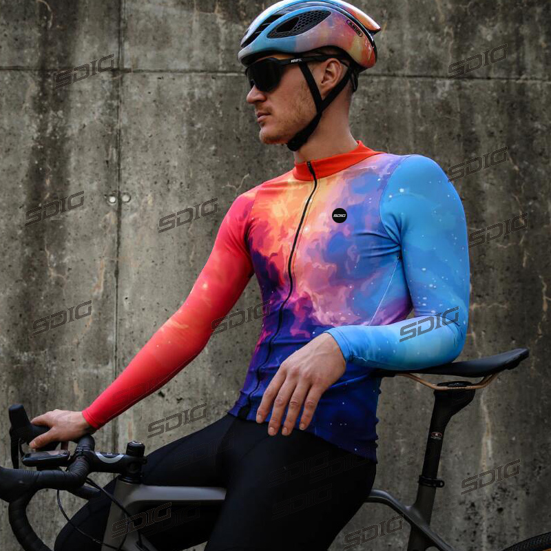 

Pro Team Thermal Fleece Cycling Jersey invierno Long Sleeve Bike Jacket winter Bicycle Clothes mens Cycle wear, Picture color