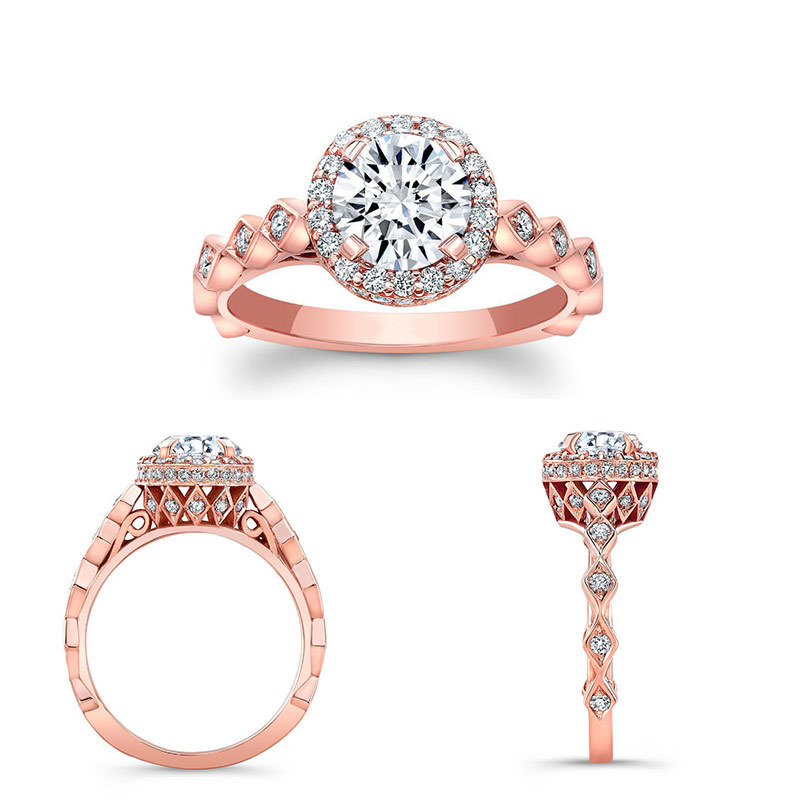 

Women Rose Gold Color Filled Elegant Wedding Rings Round Cut White Size 6-10