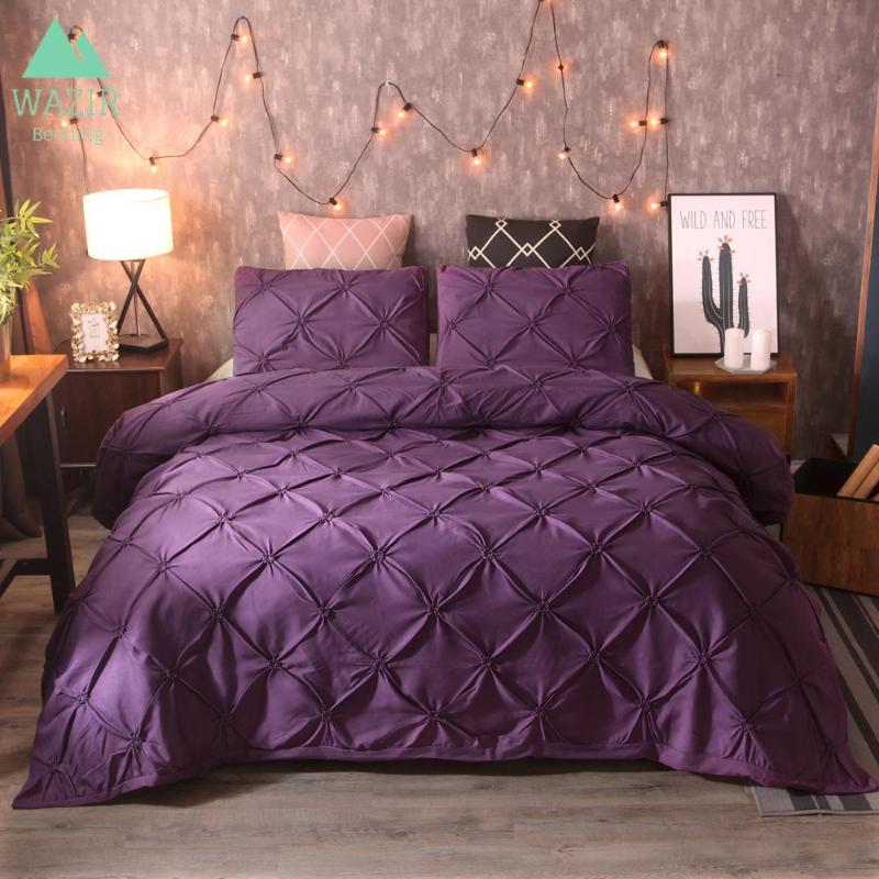 

luxury Pinch Pleat bedding comforter bedding sets bed linen duvet cover set queen king size bedclothes bed set, Black