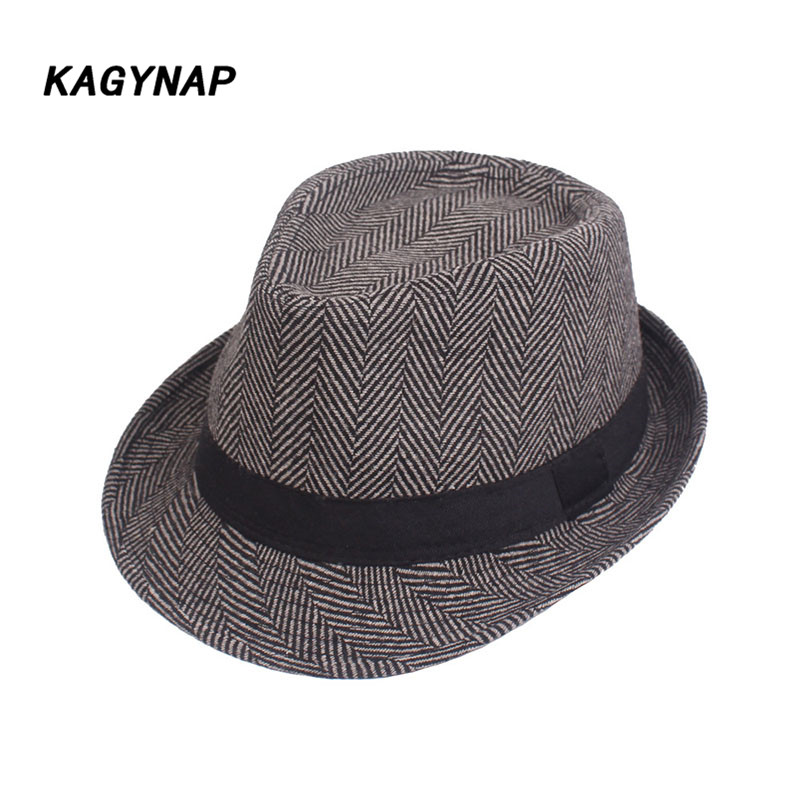 

KAGYNAP] Retro Brand Men Couple Women Fedoras Top Jazz Hat Autumn Winter Autumn Bowler Hats Cap Classic Dad Hat