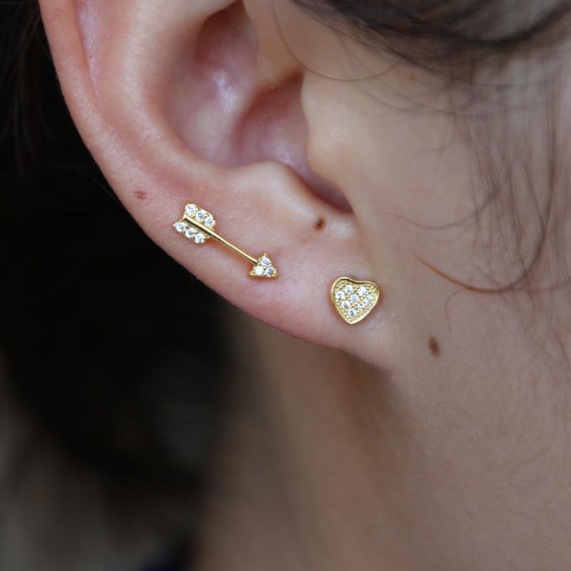 

2020 Brand New Cubic Zirconia Baguette Stones clip Cuff Ear Earrings Shinning Wedding fashion Earring rainbow cz minimal earring
