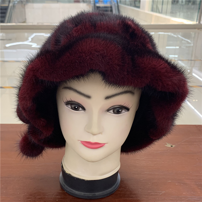 

Winter Hat Female Fashion Mink Hat Chic Style Comfortable Warm Twelve -Angle New Luxury Mink