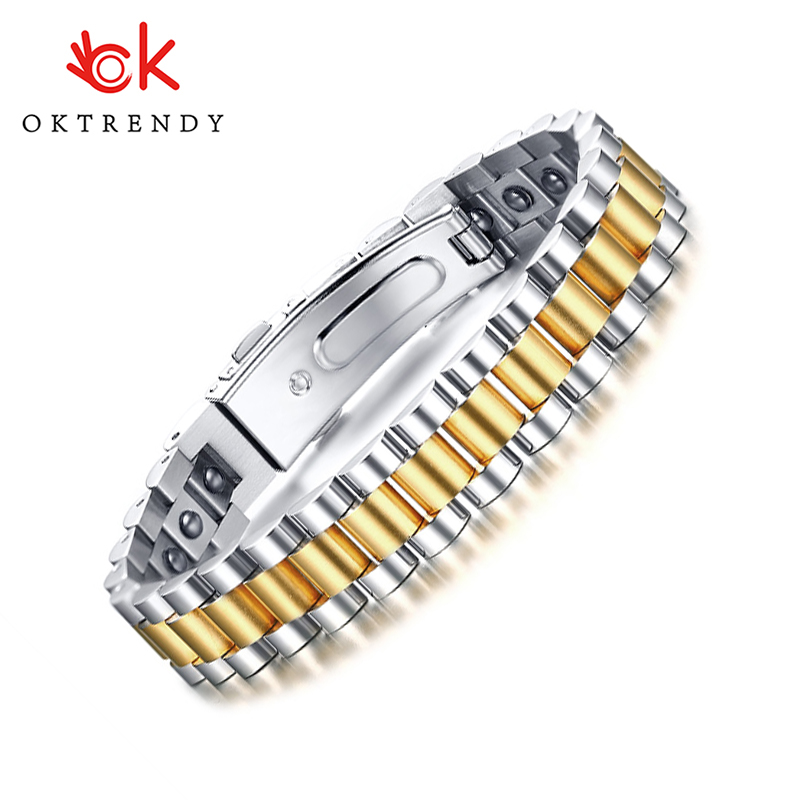 

Charm Bracelets Oktrendy Bio Hematite For Women Men Korea Stainless Steel Health Magnetic Stones Energy Power Jewelry