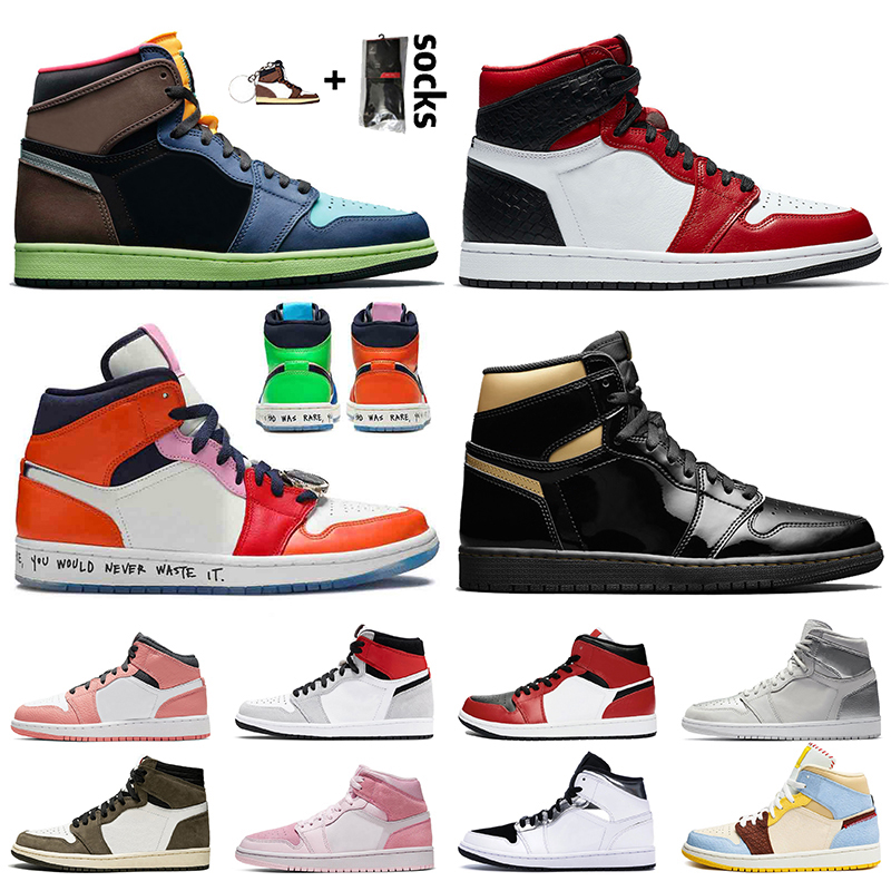 

2021 Jumpman New 1 High OG Basketball Shoes 1s Women Mens Bio Hack FEARLESS Black Gold Barely Orange Twist Obsidian Sneakers Trainers