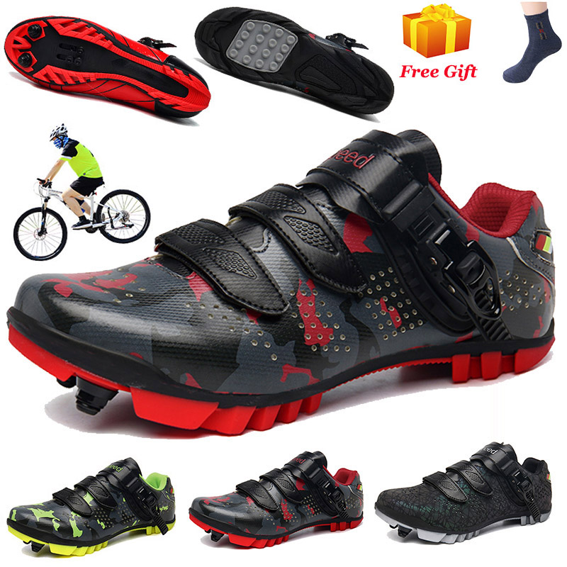 

Cycling Footwear Men Shoes Breathable Ultralight Road Bike Sapatilha Ciclismo Mtb Sneakers Women Self-Locking Athletic Bicycle Shoe, Green