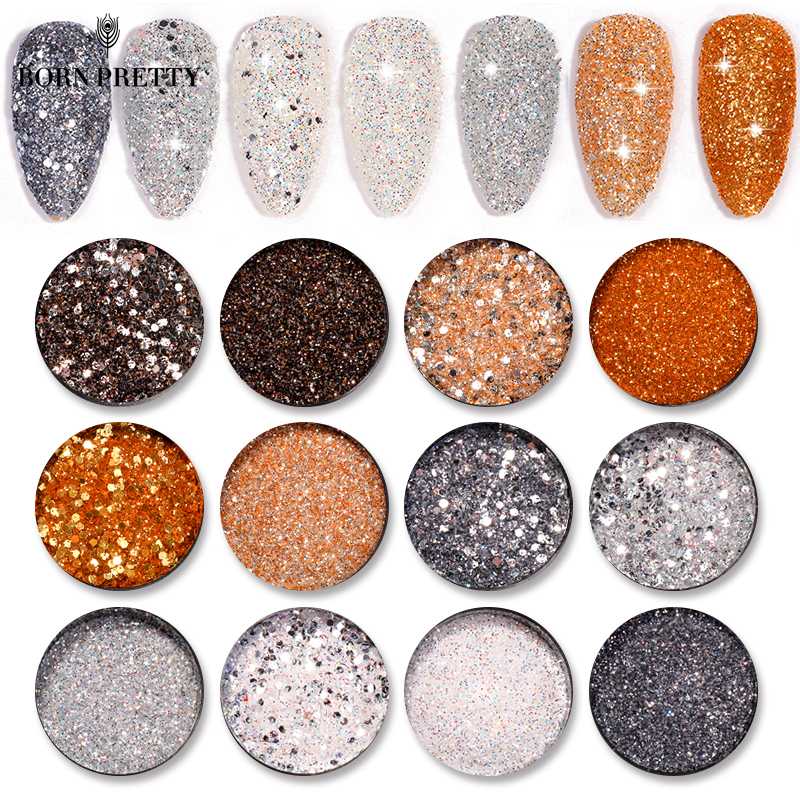 

6 Boxes Mix Glitter Nail Art Powder Flakes Set Gold Silver Holographics Sequins for Manicuring Nail Decorations Shining Tips