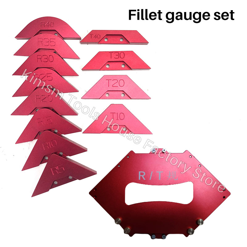

R/T Fillet Gauge Trimming Machine For Woodworking Router Table Corner Jig Radius Chamfer Profile Template Kits Wood Milling Tool