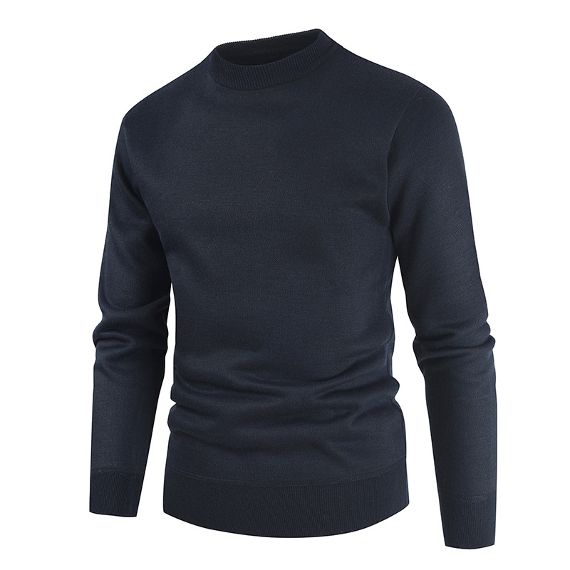 

2020 Mens O-neck Solid Pullover Autumn Winter Warm Long Sleeve Slim Fit Soft Clothes Knitted Casual Male Sweater Drop Shipping, Black