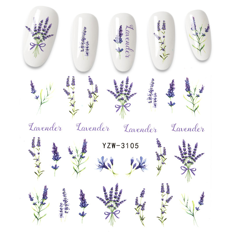 

Nail transfer stickers flowers plants birds fresh butterfly flamingo stickers nail art decoration personality, C2