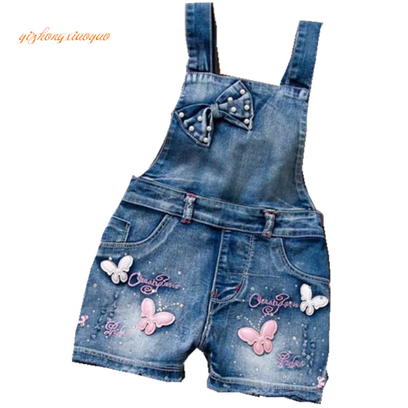 

2019 SPRING Summer US Style Girl Jumpsuit Cute Sweet Fashion Washed Jeans Denim Romper Jumpsuits Straps Short Pants Cowboy Blue
