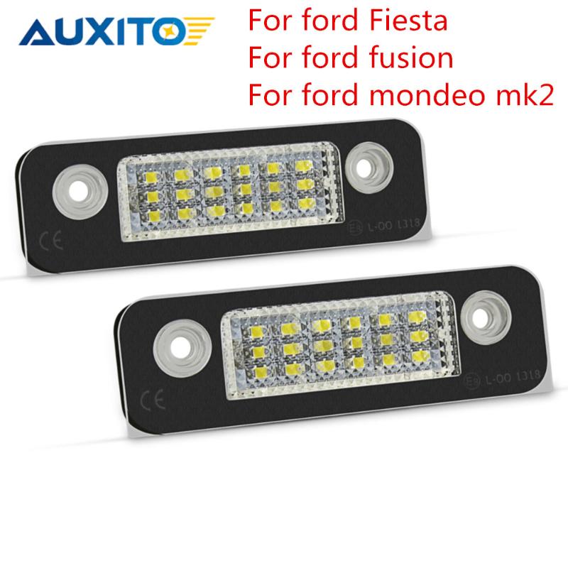 

2PCS 6000K White Super Bright Canbus LED Number License Plate Light Lamp for Fiesta Fusion Mondeo 2 Car Accessories, As pic