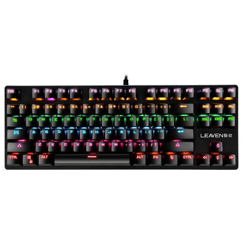 

Wired Gaming Mechanical Keyboard Colorful LED 87 Keys Anti-ghosting Backlit LED Gaming Keyboard For Gamer Laptop Computer Z0714