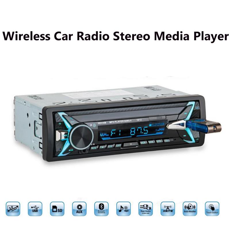 

Wireless Car Radio Stereo MP3 2020 New Bluetooth 12V Remote Control WMA TF USB FM BT AUX USB 4 Loud Speaker Multifunction