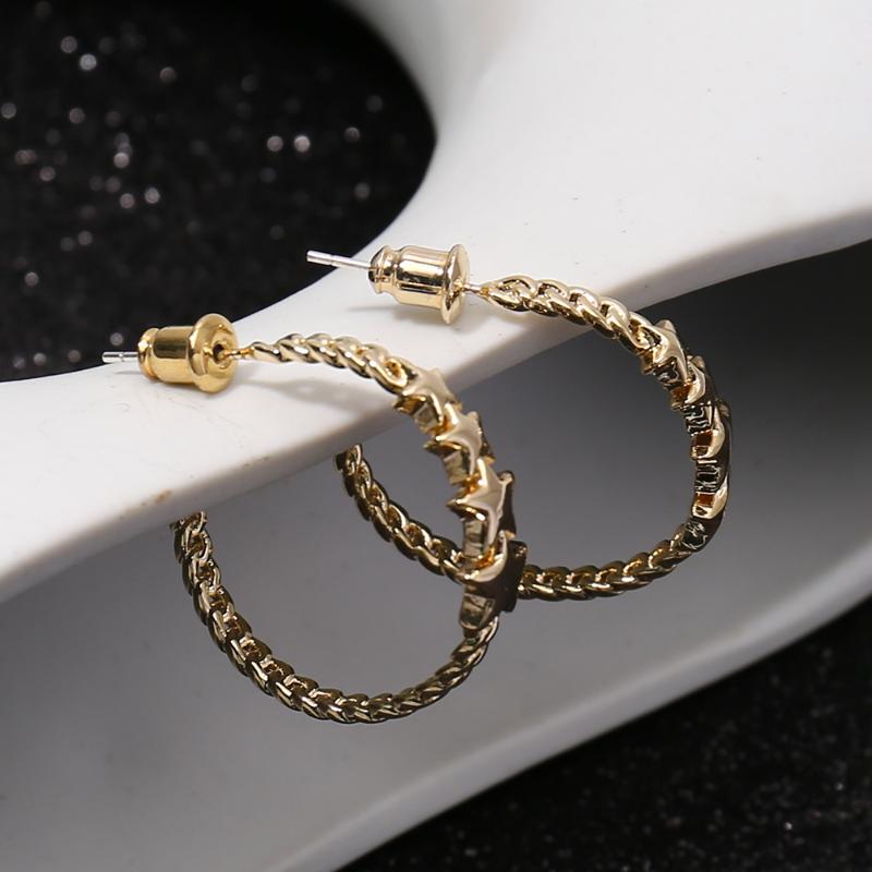 

S925 ELEGANCE11 Fashion Gold Earrings Spiral Design Ring Defects Beautiful Texture Classic Women's Decorative Jewelry Big Loop