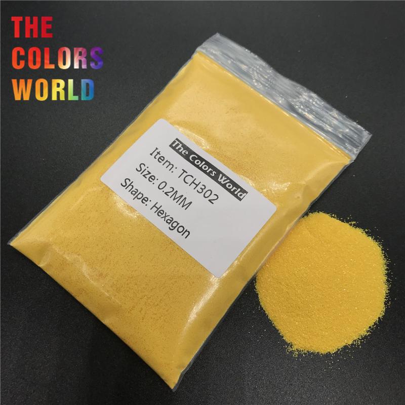 

TCH302 Solvent Resistant Matte Chrome Yellow Color Hexagon Shape Nail Glitter Nail Art Decoration Face Glitter Eyeshadow Henna