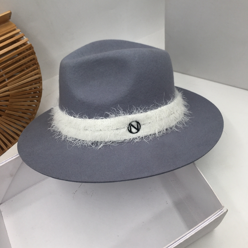 

Panama Fedora Man hat tide han edition of the new winter leisure British gentleman cap retro jazz felt cloth fedoras, Gray