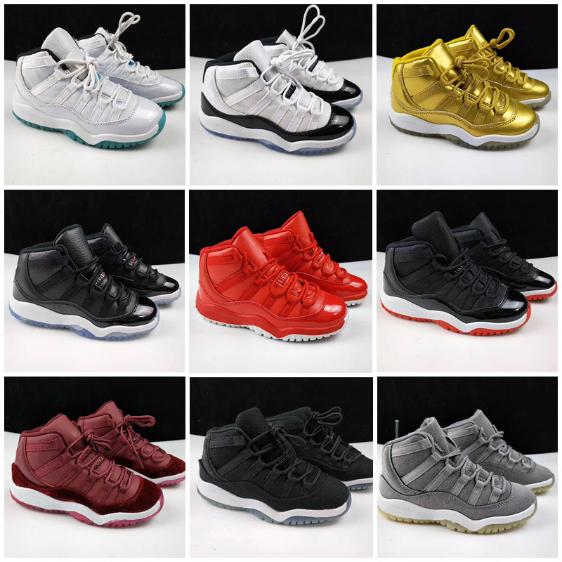 

Kids Shoes Kids 11 XI Sneaker Concord Space Jam Metallic Silver Pink Snakeskin Bred Legend Blue 72-10 Children Boys Girls Basketball Shoes, As photo 4