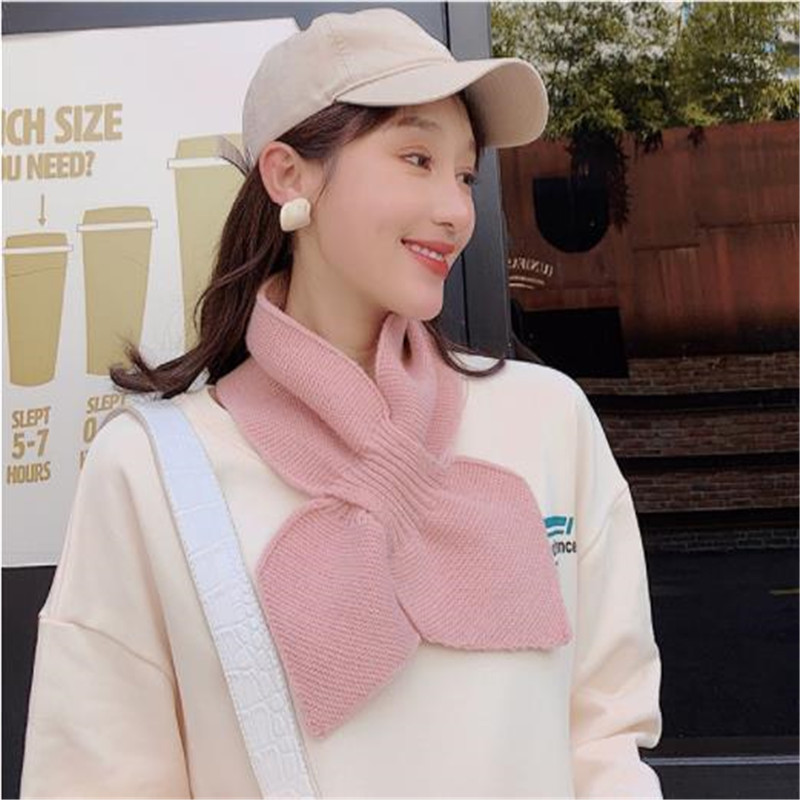 

The new gate Han Guodong knitting wool collar soft sister small bowknot scarf female winter cross warm scarf CM101