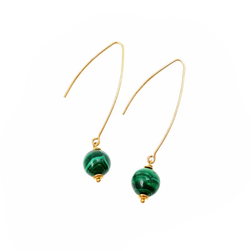 

Dangle & Chandelier Lii Ji Natural Malachite 10mm Beads,925 Sterling Silver Drop Earrings