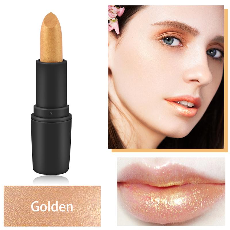 

1PCS Sexy Golden Lip Gloss Liquid Shimmer Matte Lipstick Waterproof Metallic Glitter-Charming Lipgloss Lips Beauty Makeup M892, Black