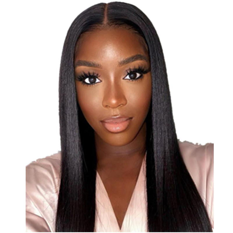 

Full Lace Front Human Hair Wigs with Baby Hair Pre Pluck Straight Human Hair Lace Wig For Women Remy Glueless Wigs, Black